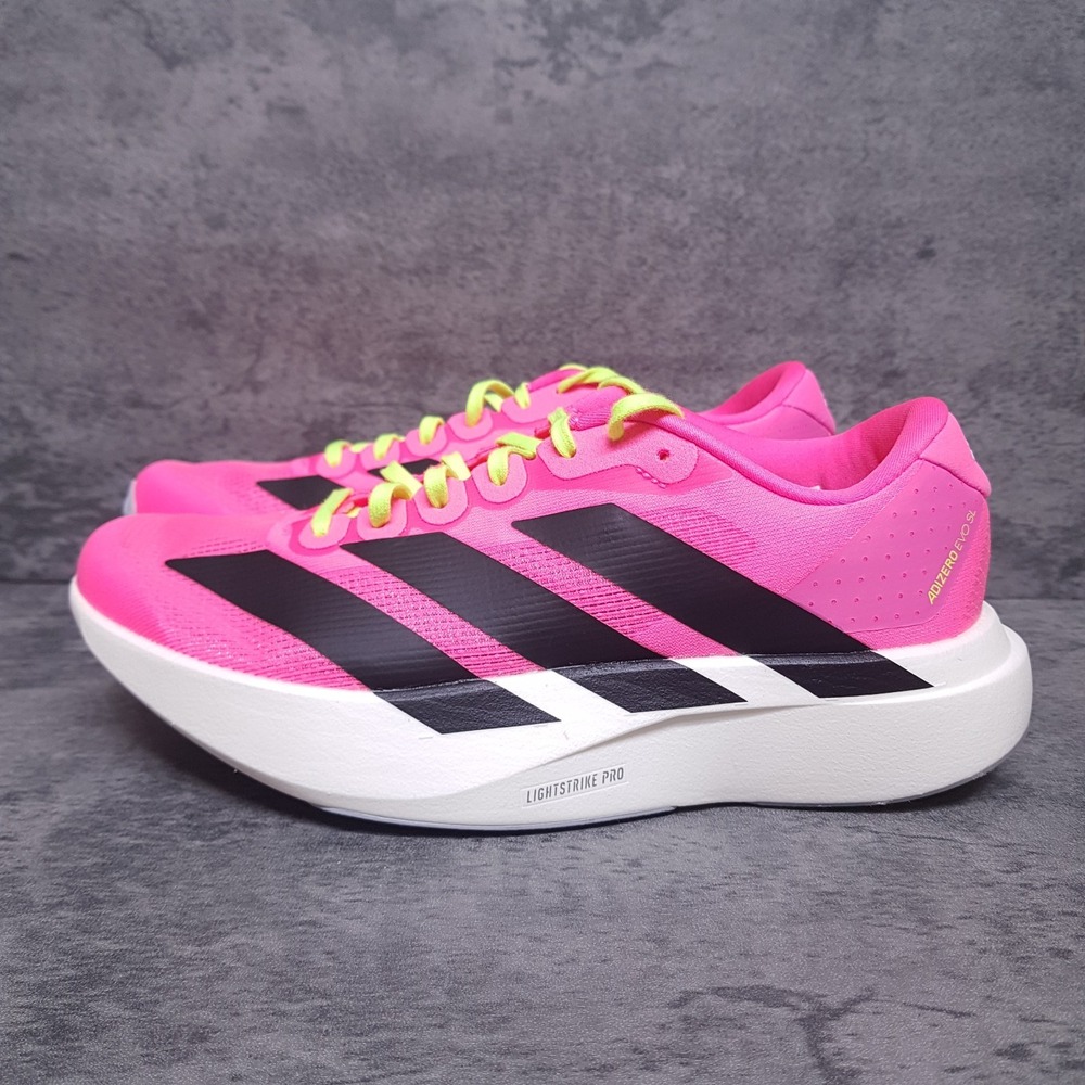 ADIDAS Adizero EVO SL Running Shoes Womens 12 Mens 11 Pink Black JS4455